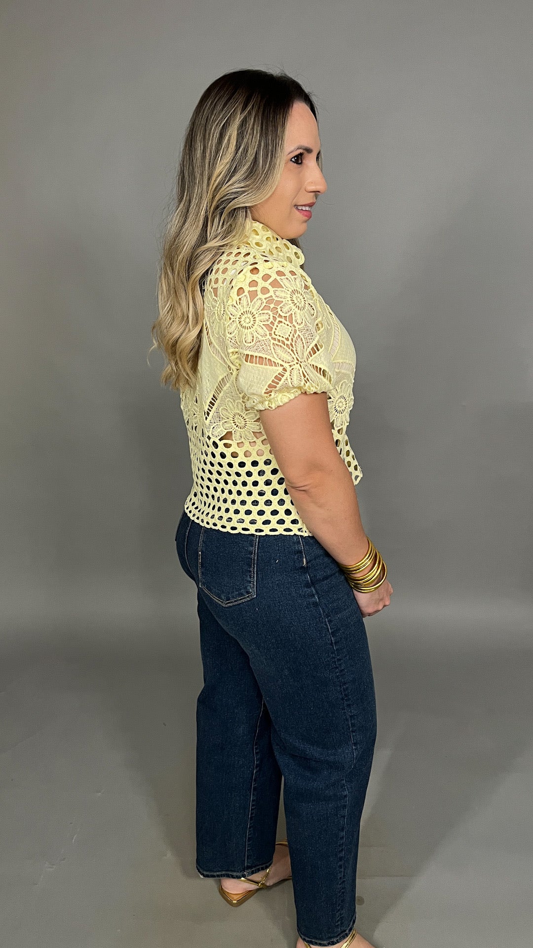 Yellow Embroidery Top