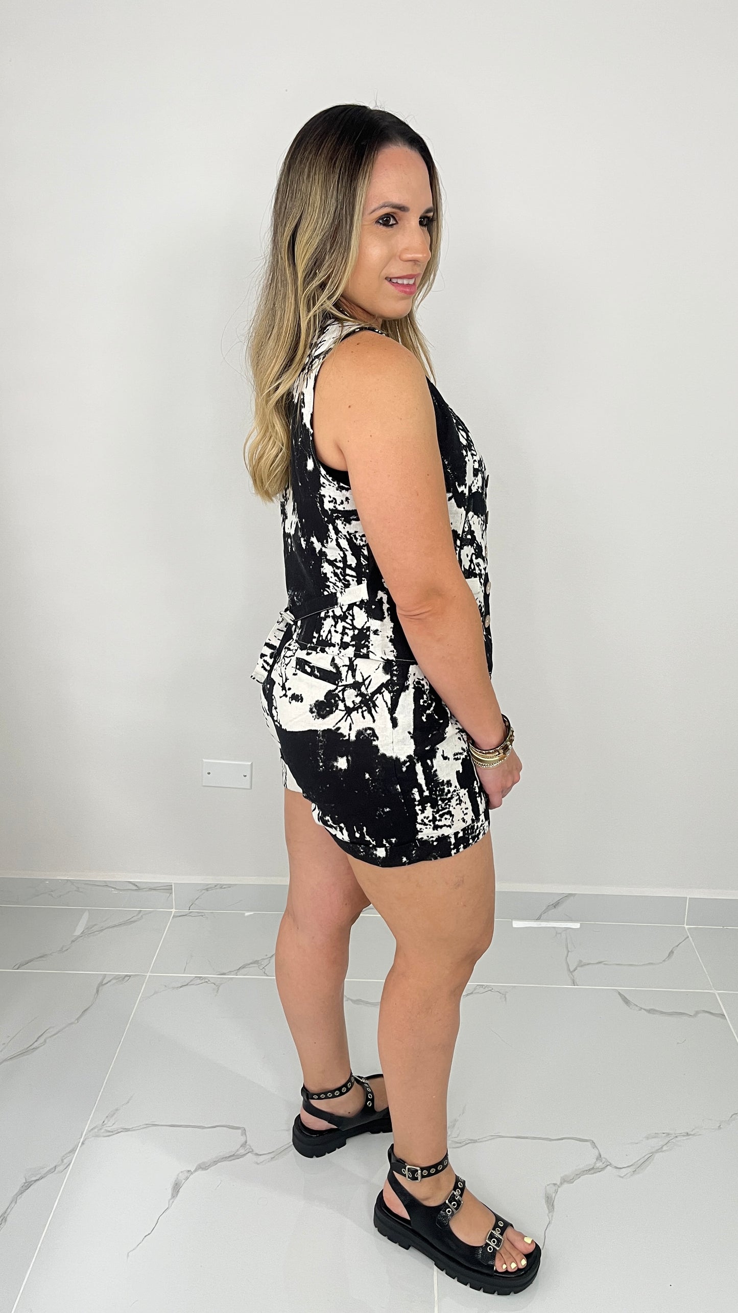 Tie Dye Vest and Short Set