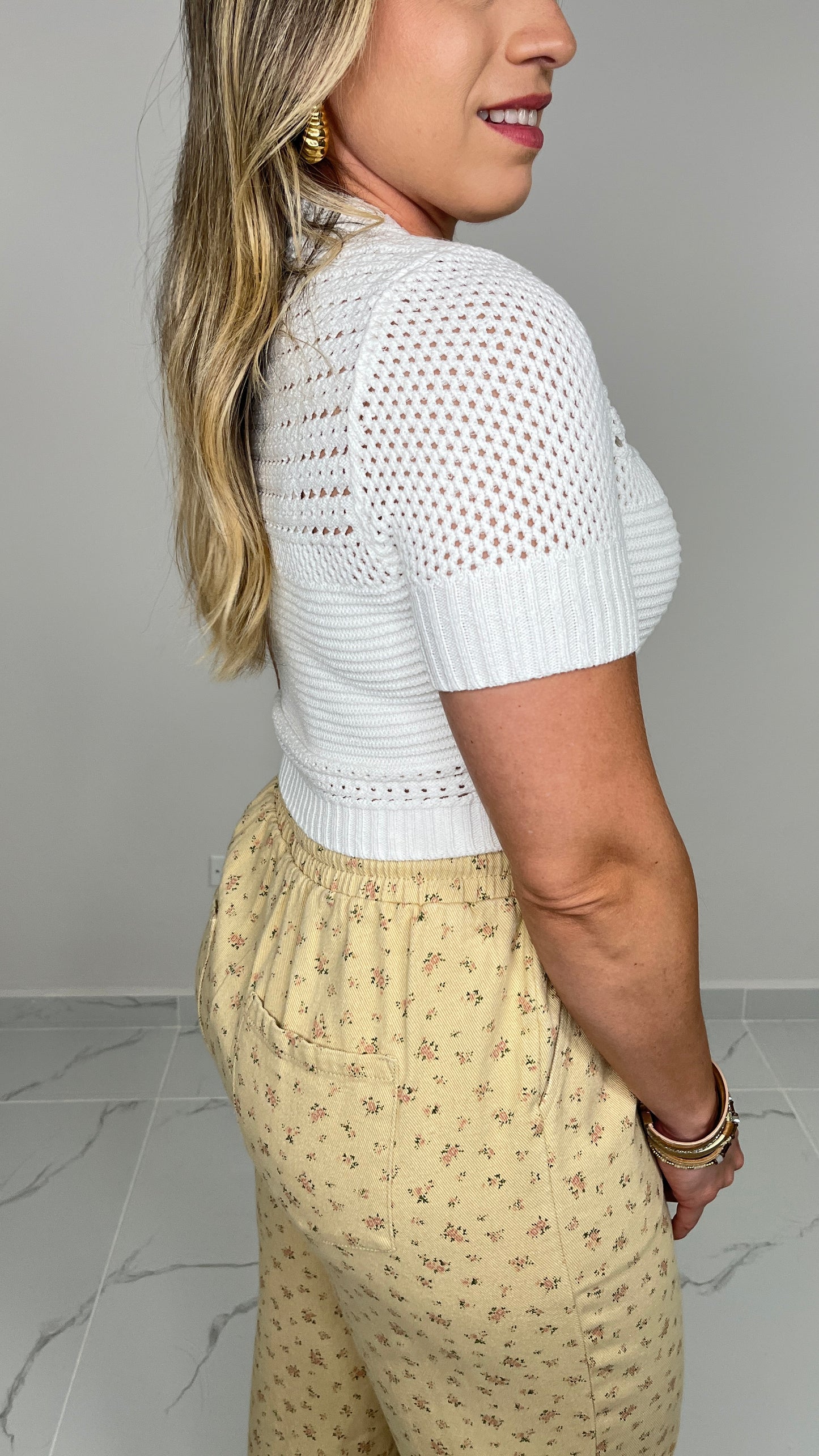 White Crochet Crop Top