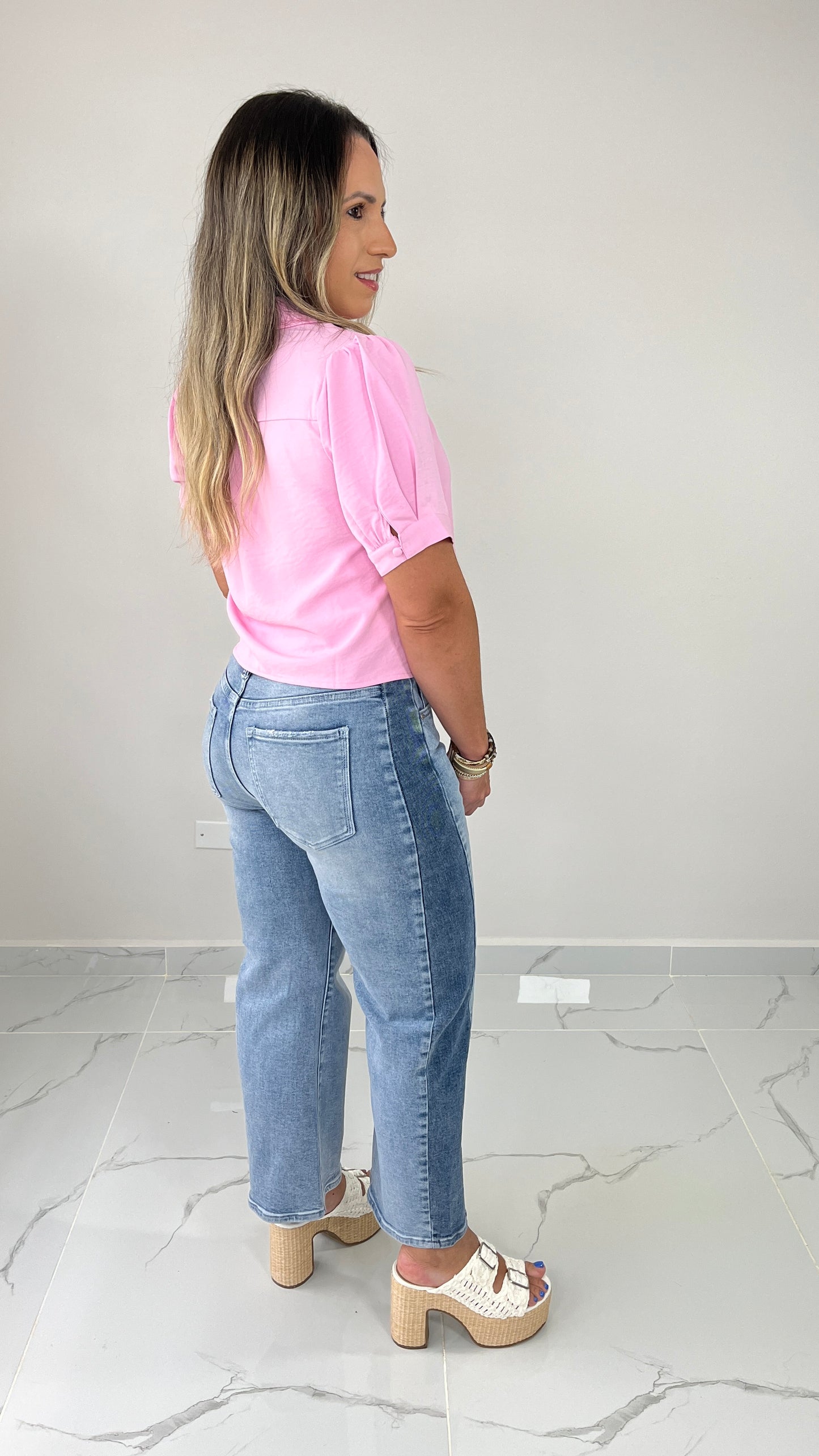 Stretch Two Tone Denim Pant