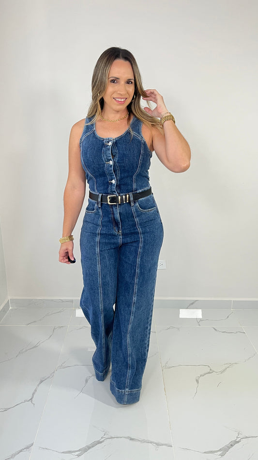 Denim Jumpsuit with Belt (leer descripción)