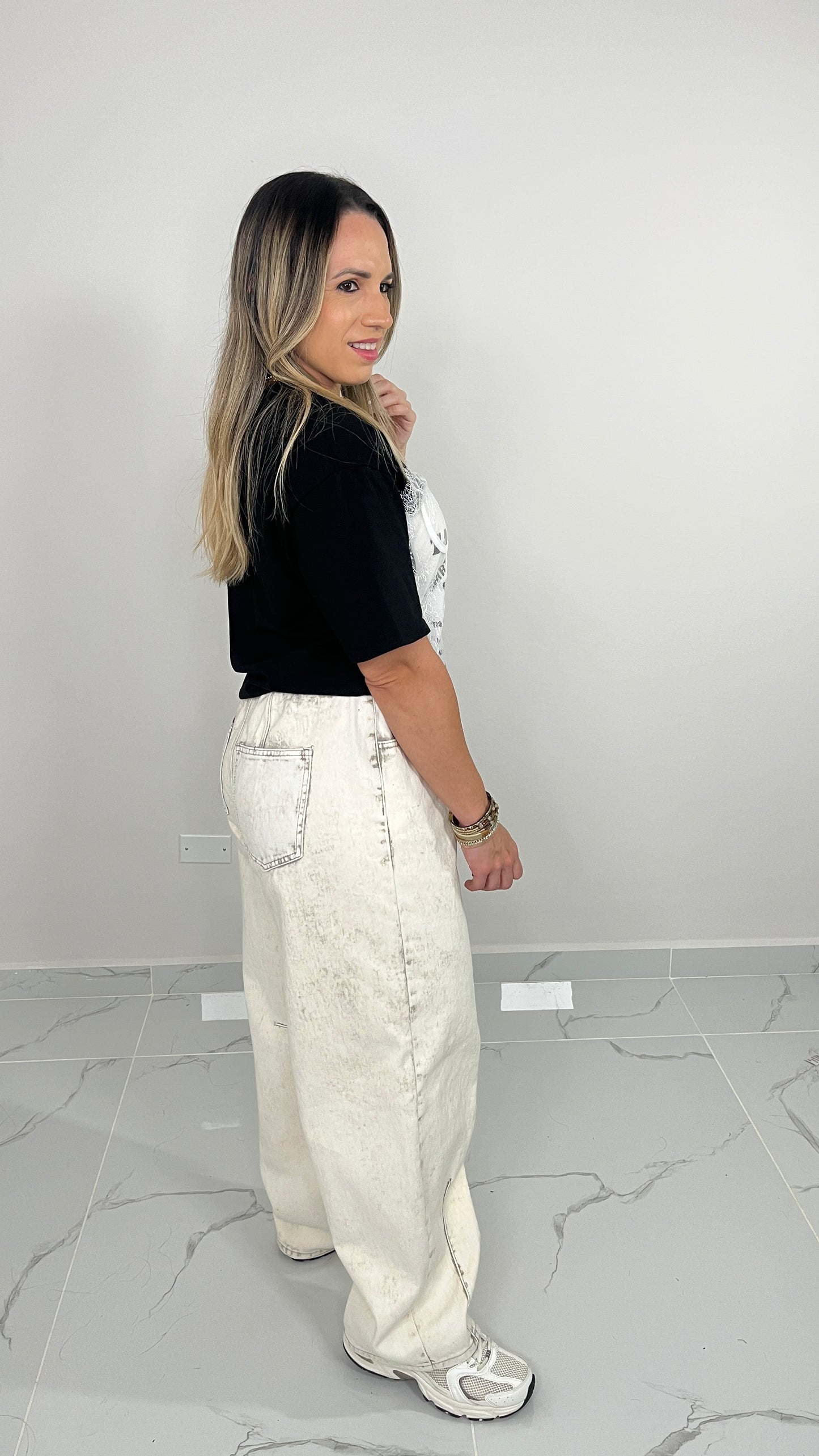 Lace Tshirt Over Size