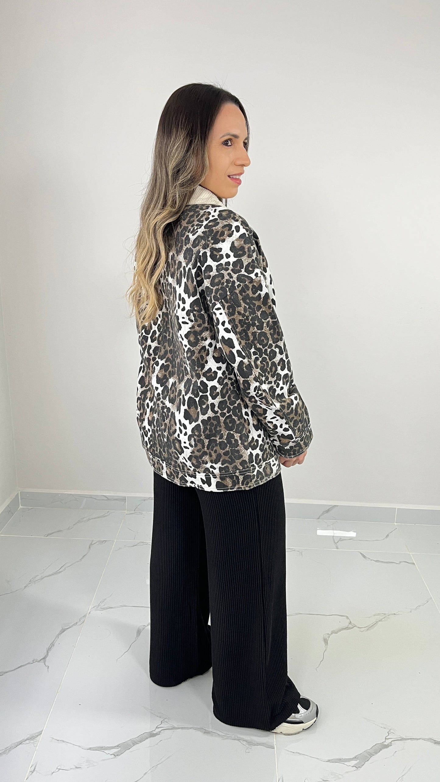 Denim Animal Print Jacket