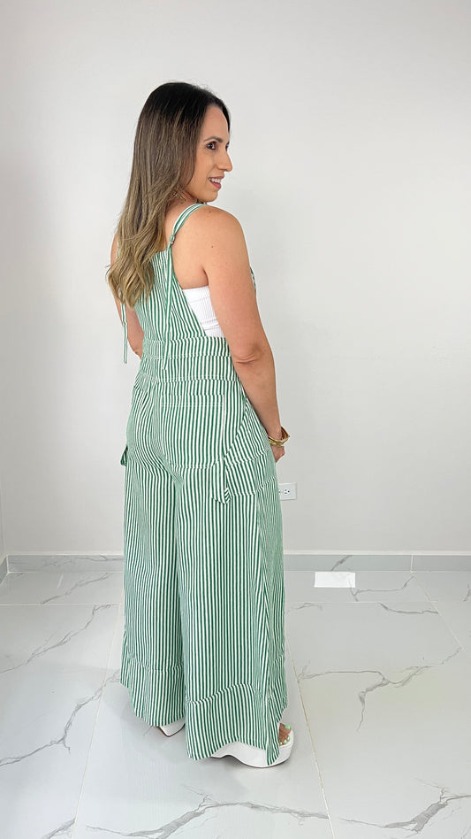 Striped Green Overall