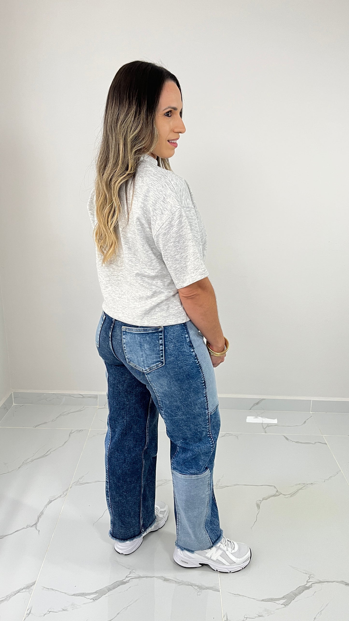 Stretch Denim Contrast Pant