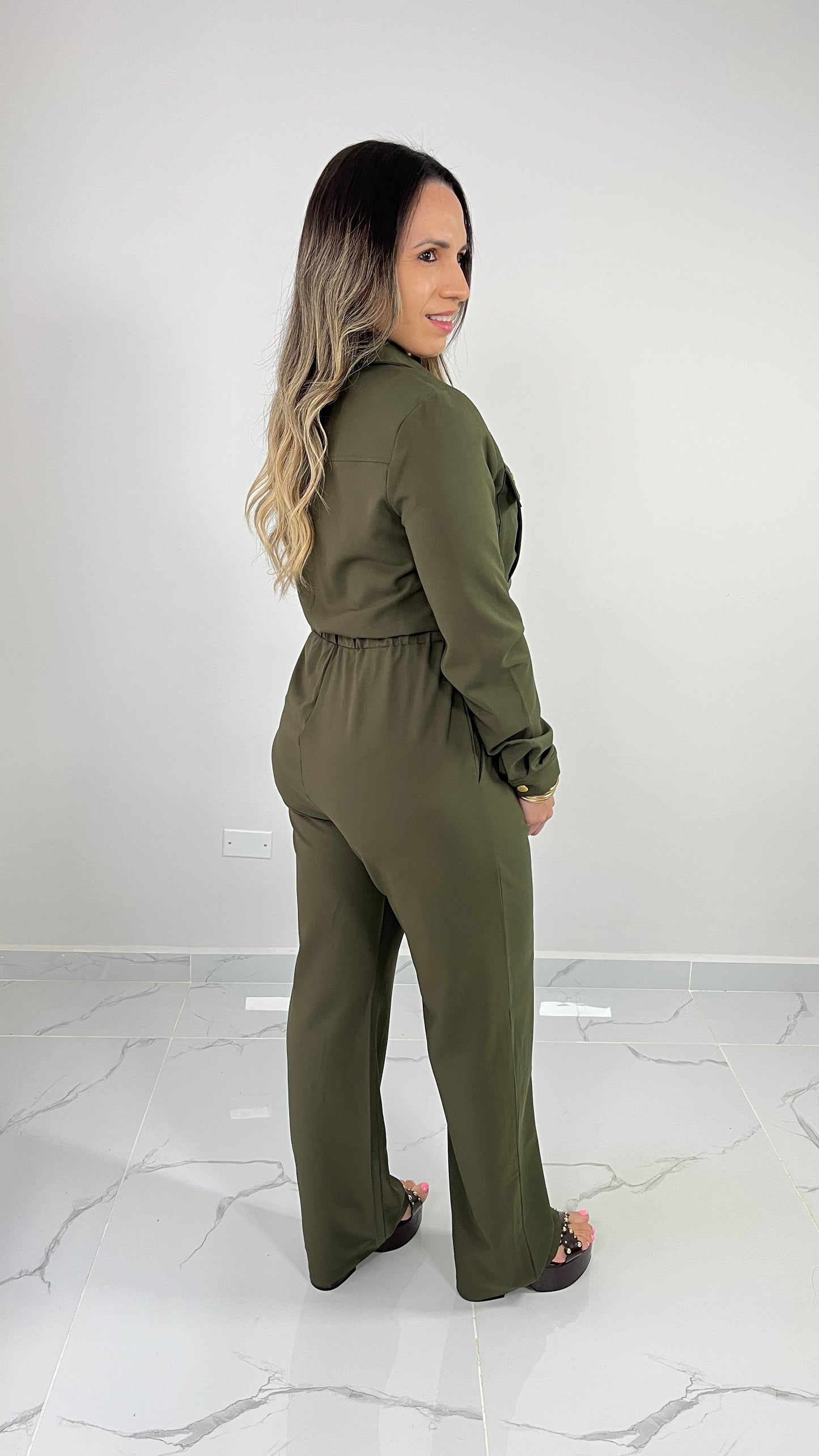 Olive Button Jumpsuit