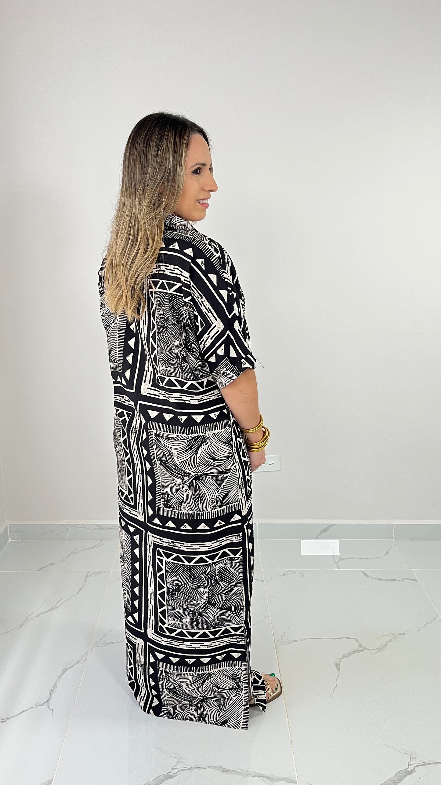 Black Multi Shirt Dress