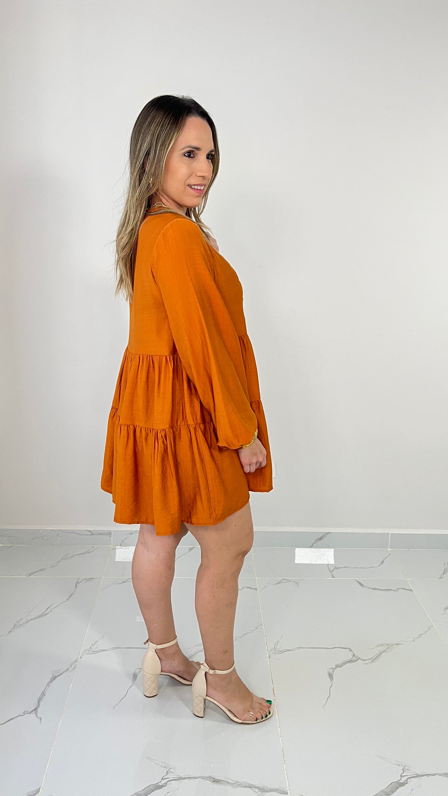 Burnt Orange Mini Dress