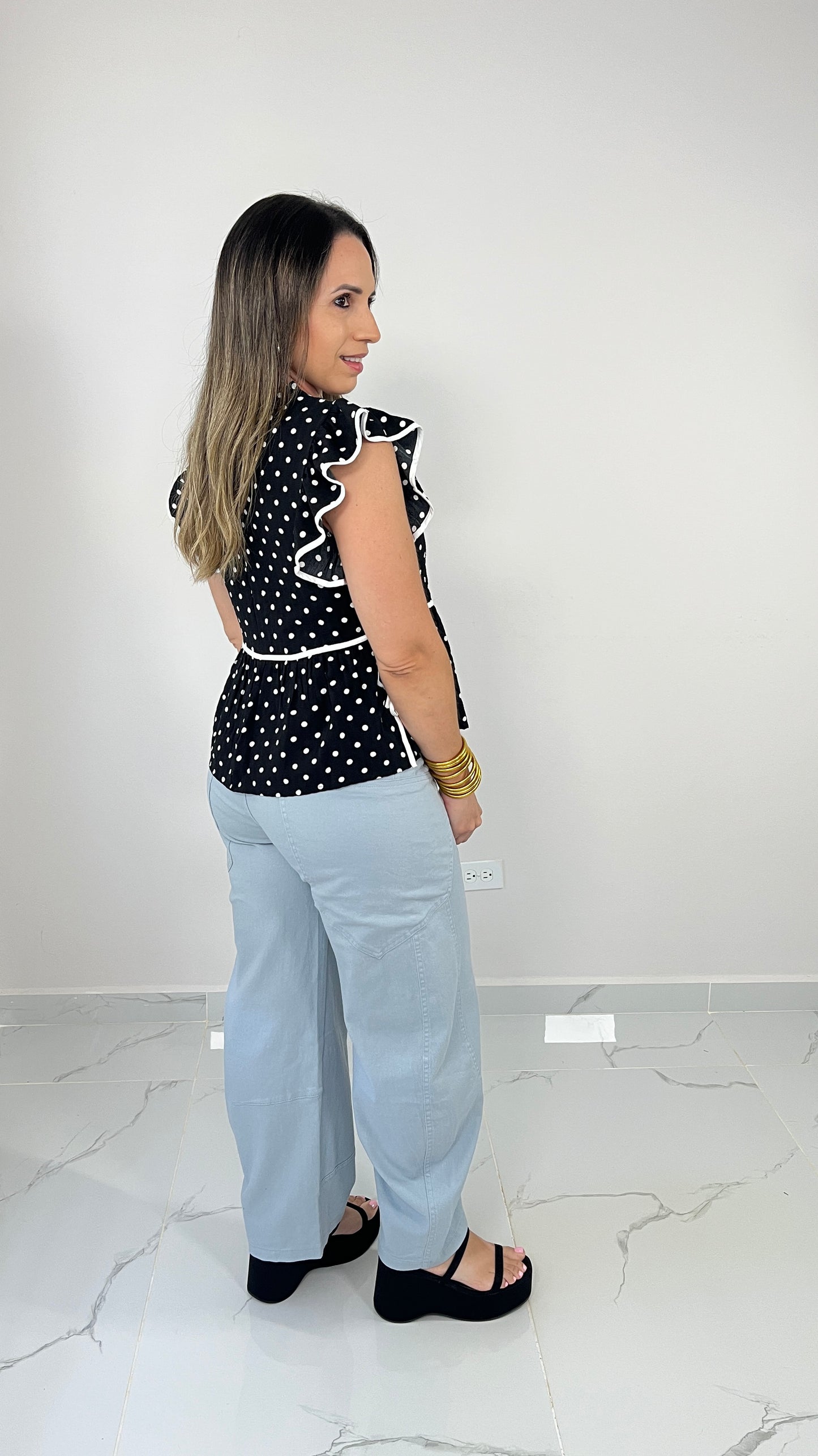 Black Polka Dots Blouse
