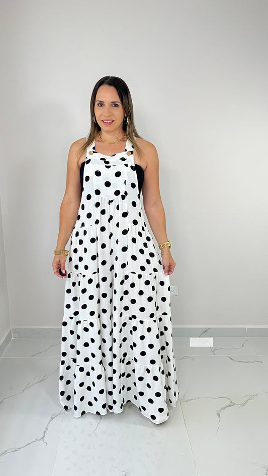 Polka Dots White Jumpsuit