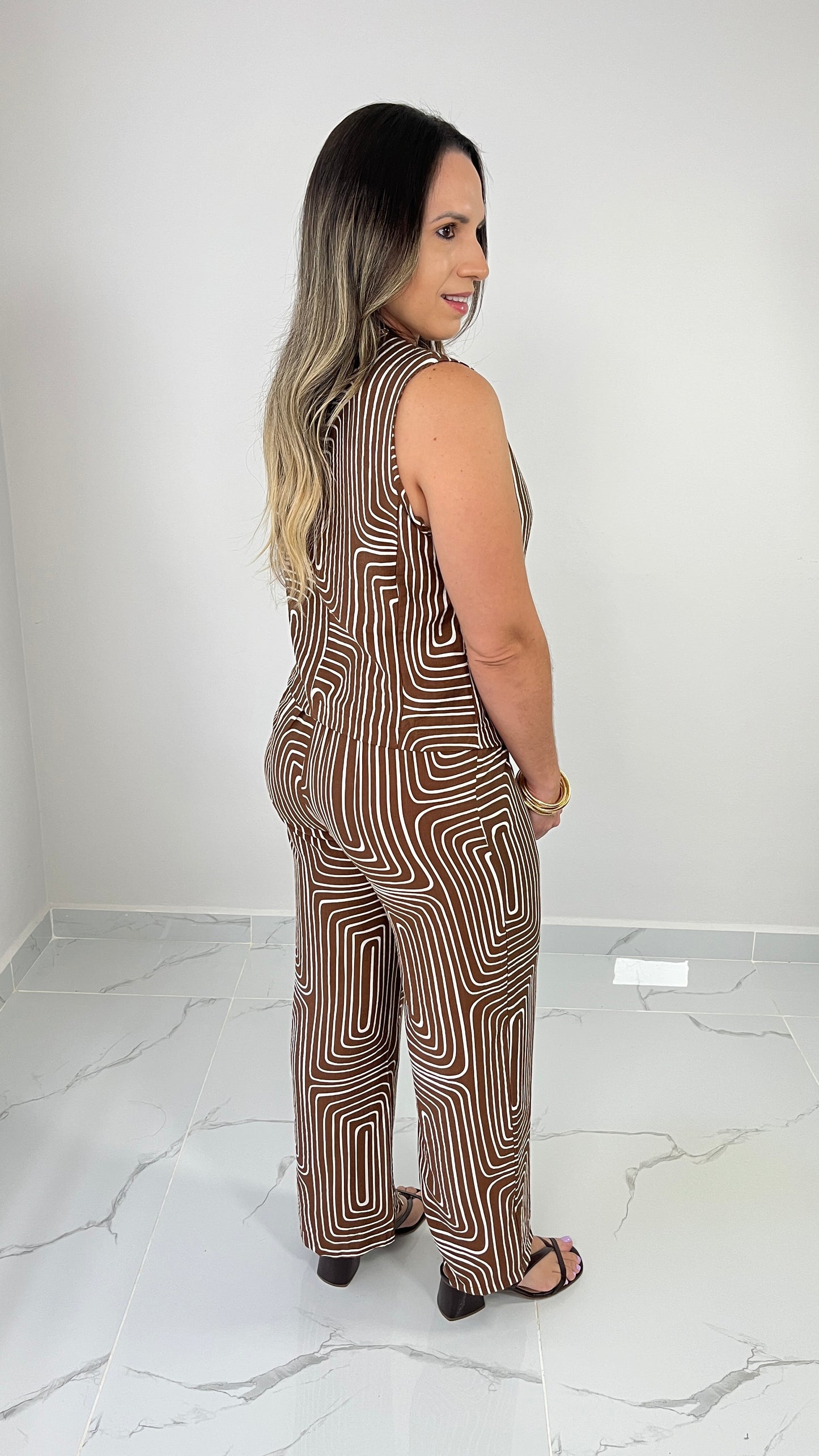 Chocolate Vest Top and Pant Set