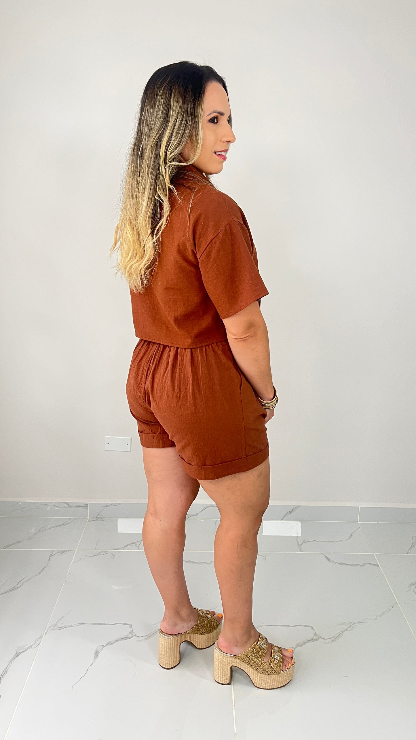 Cocoa Crop Top and Short Set