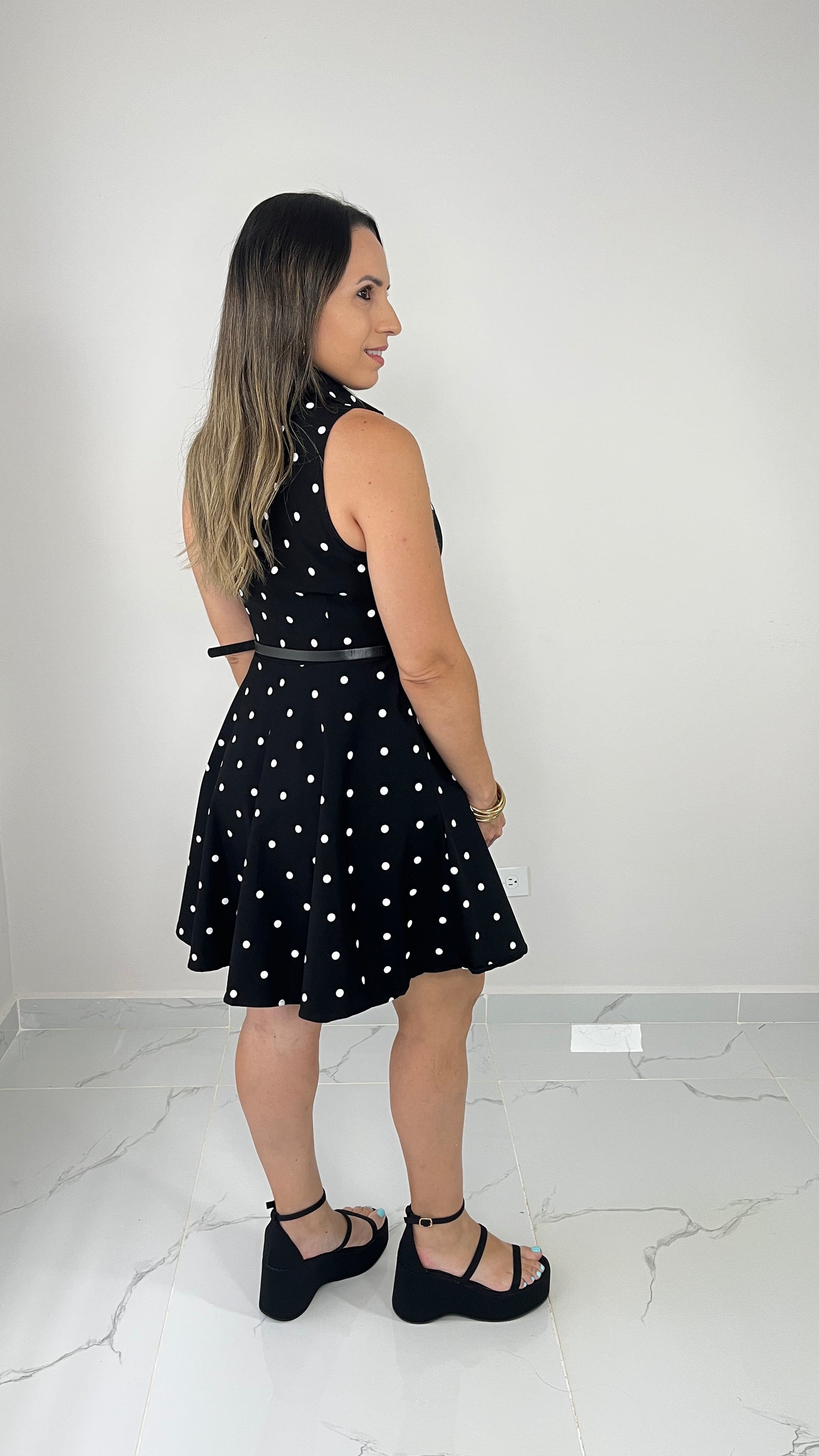 Polka Dots Dress with Belt
