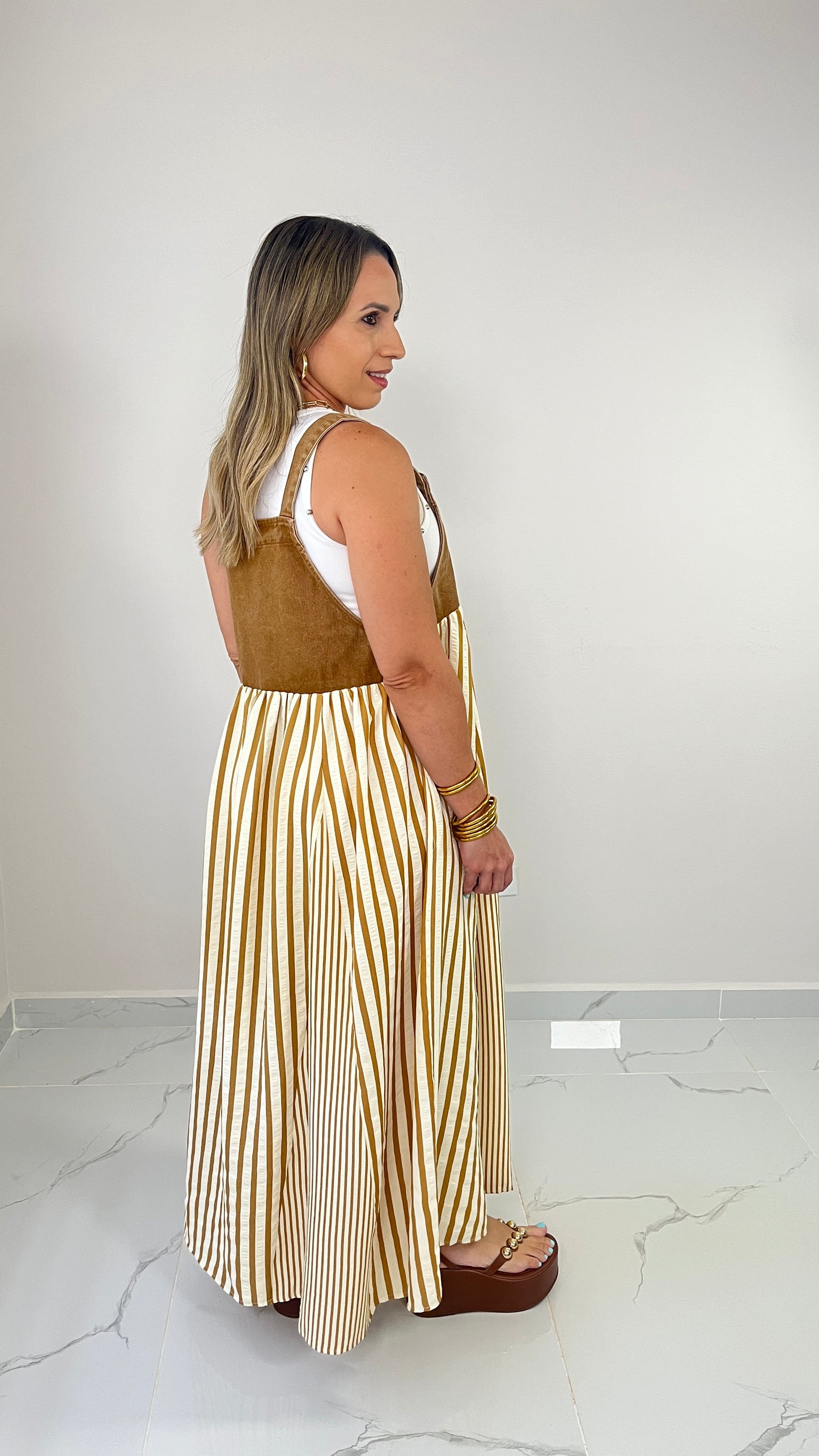Camel Overall Dress