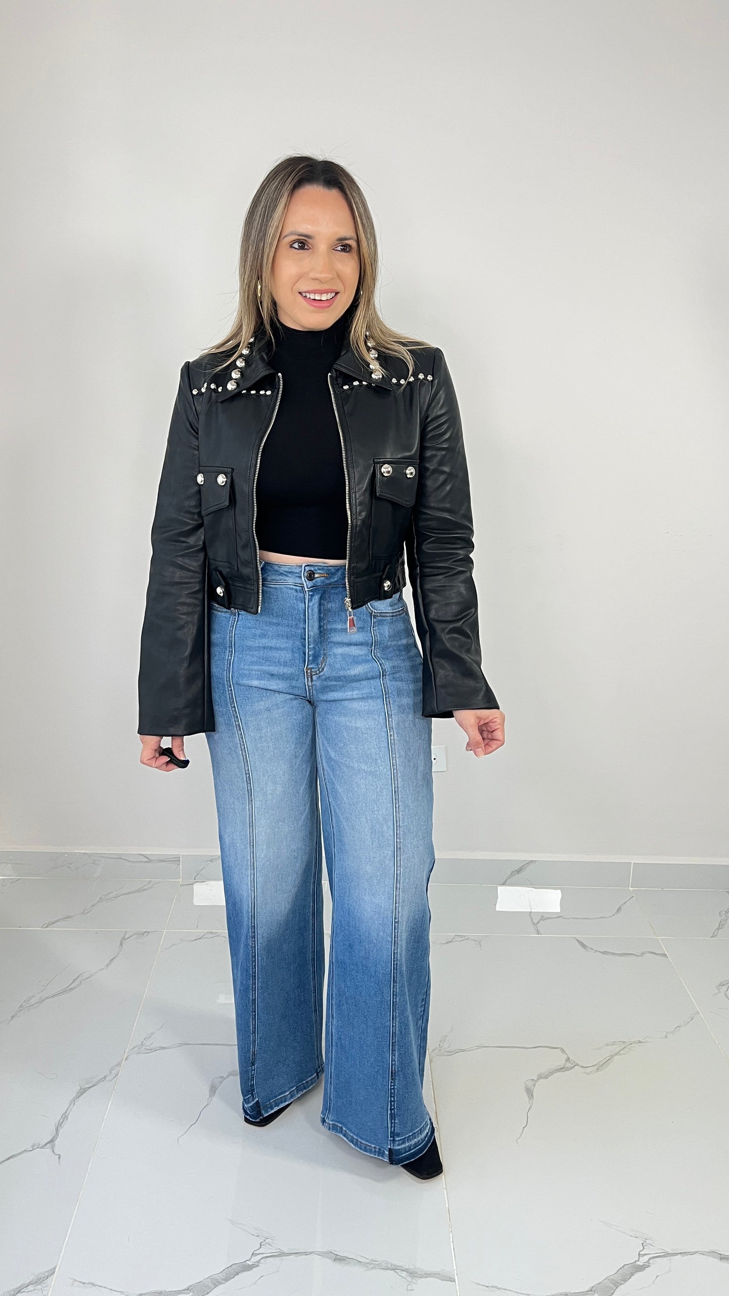 Stretch Wide Leg Jeans