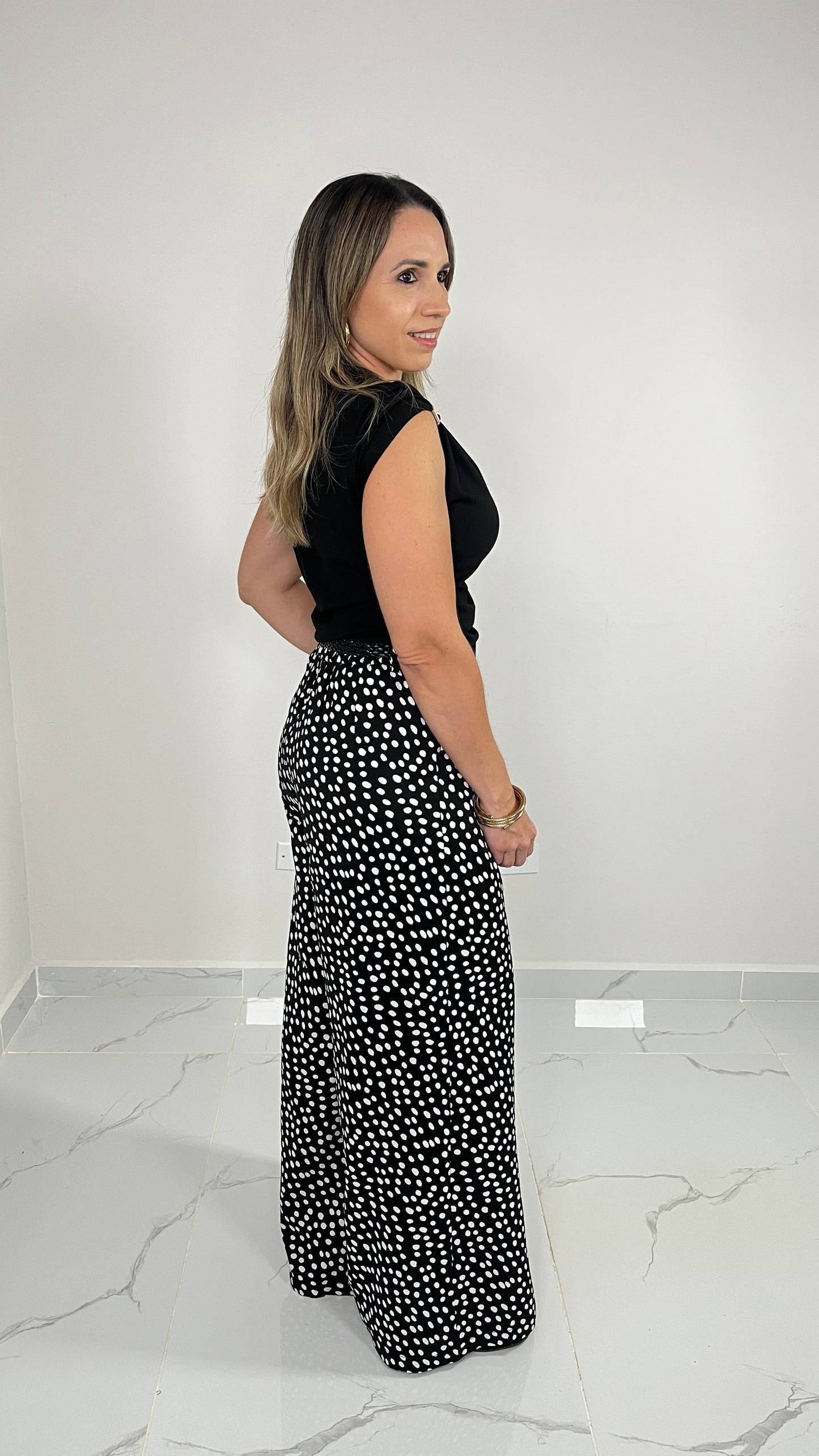 Polka Dots Pant with Belt