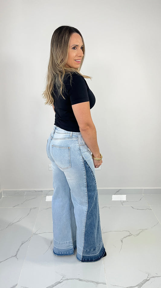 Color Block Denim Pant