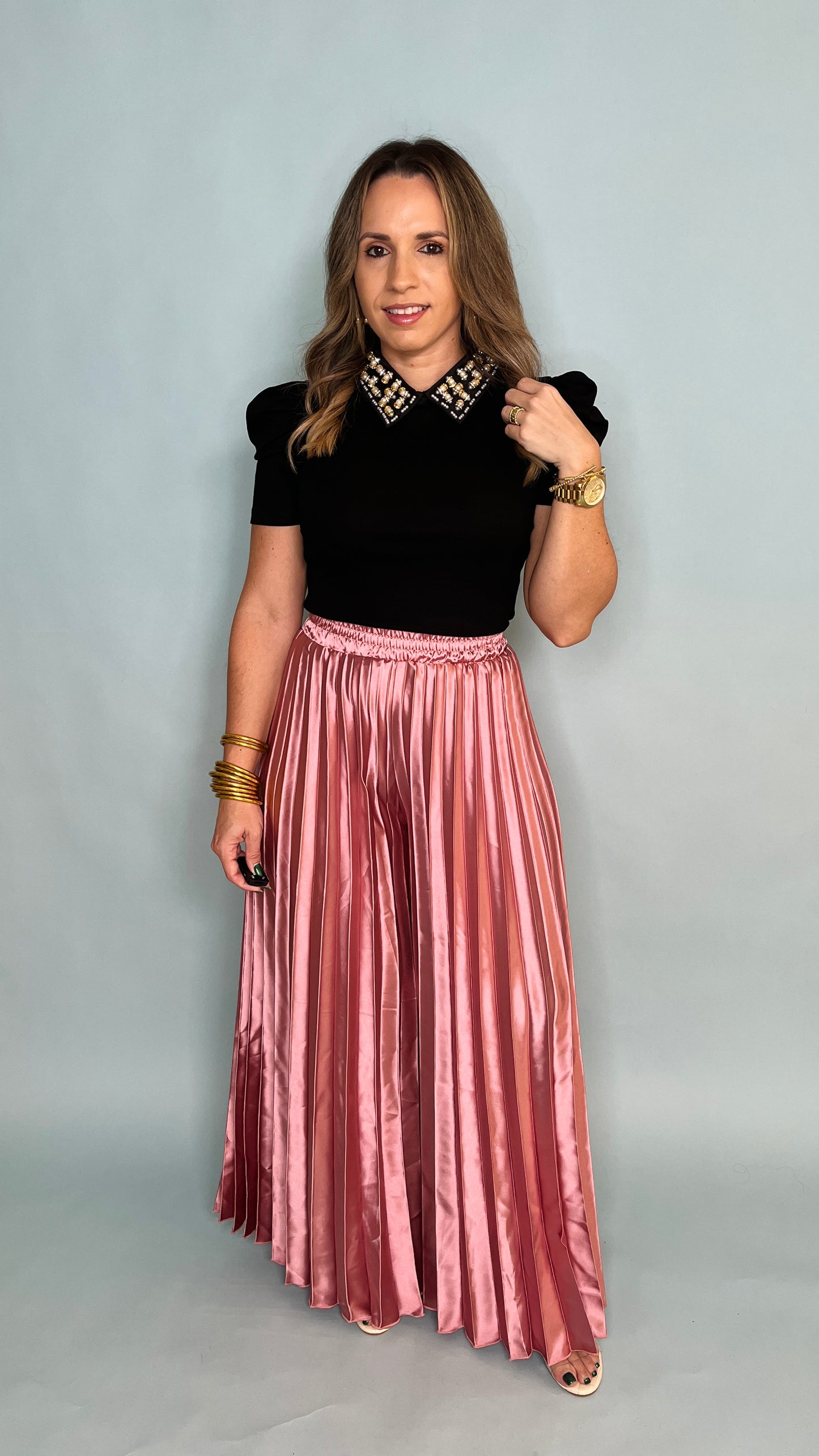 Rose Gold Wide leg Pant