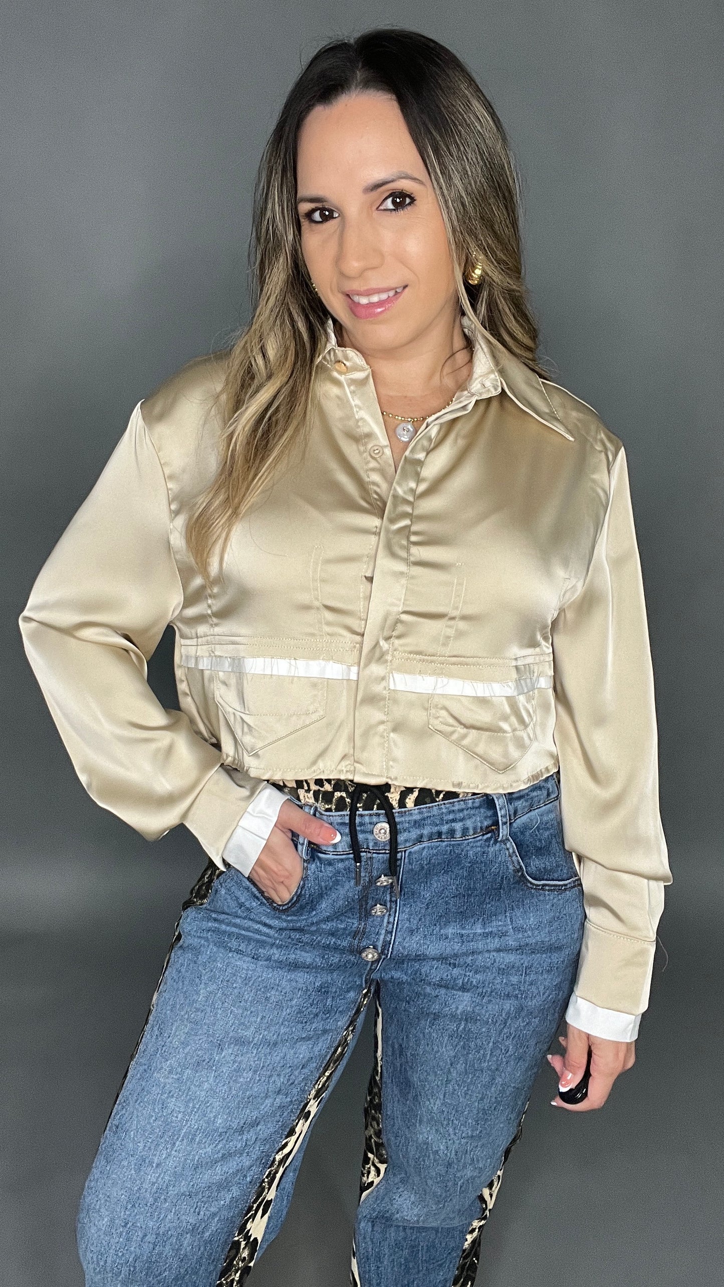 Gold Satin Shirt