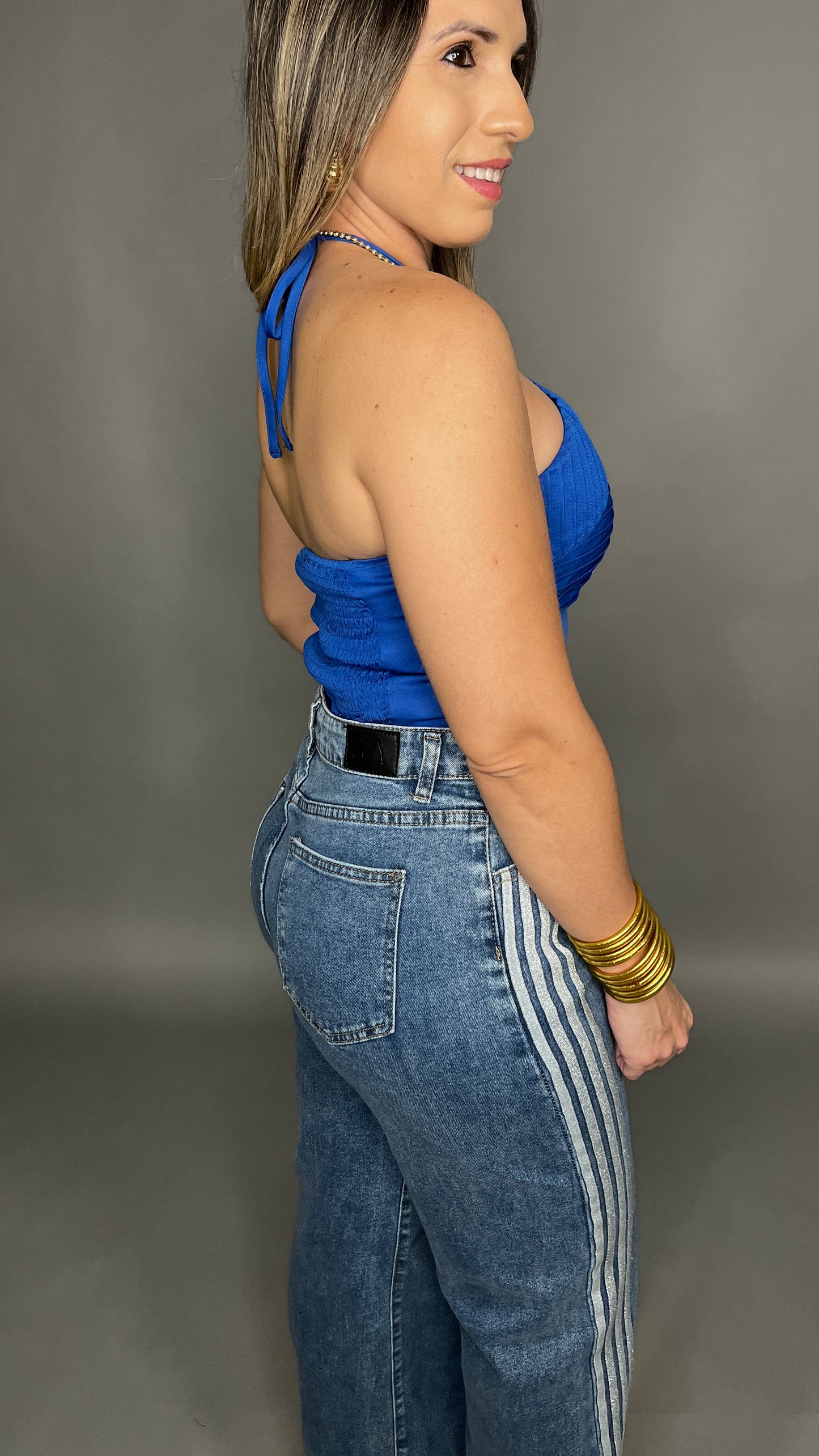 Royal Blue Halter Crop Top