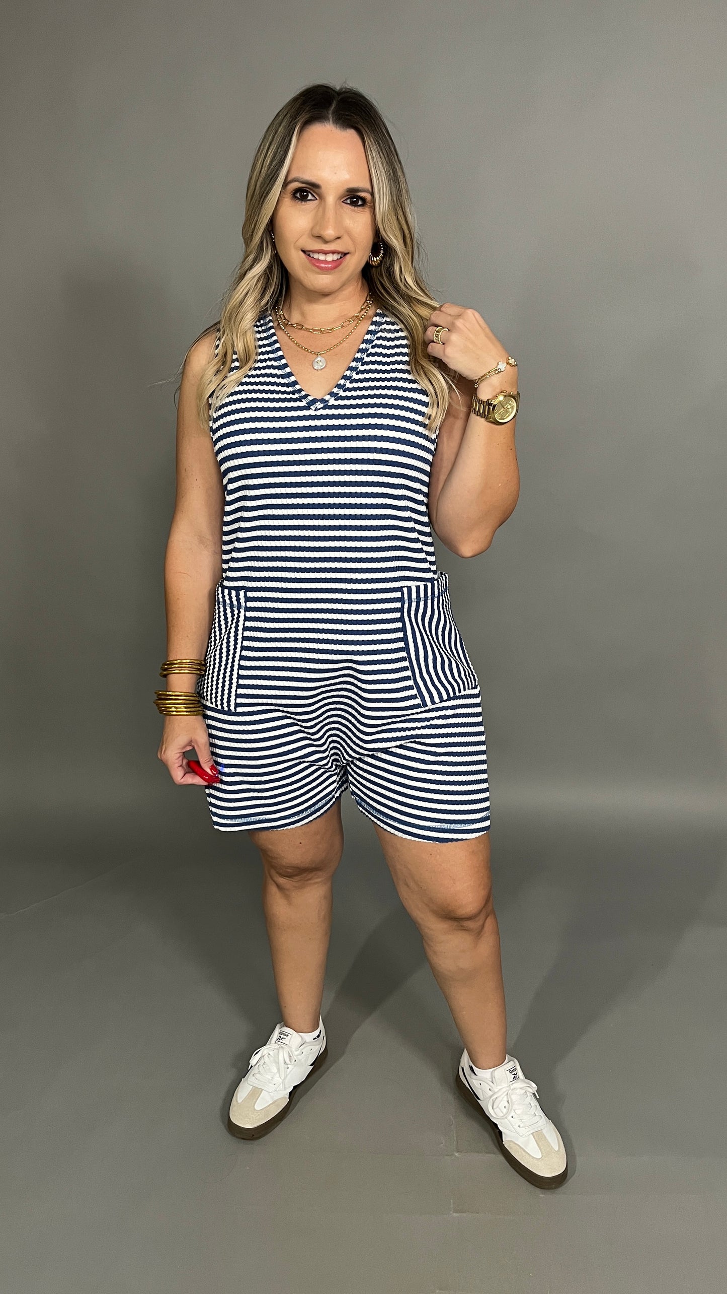 Navy Romper