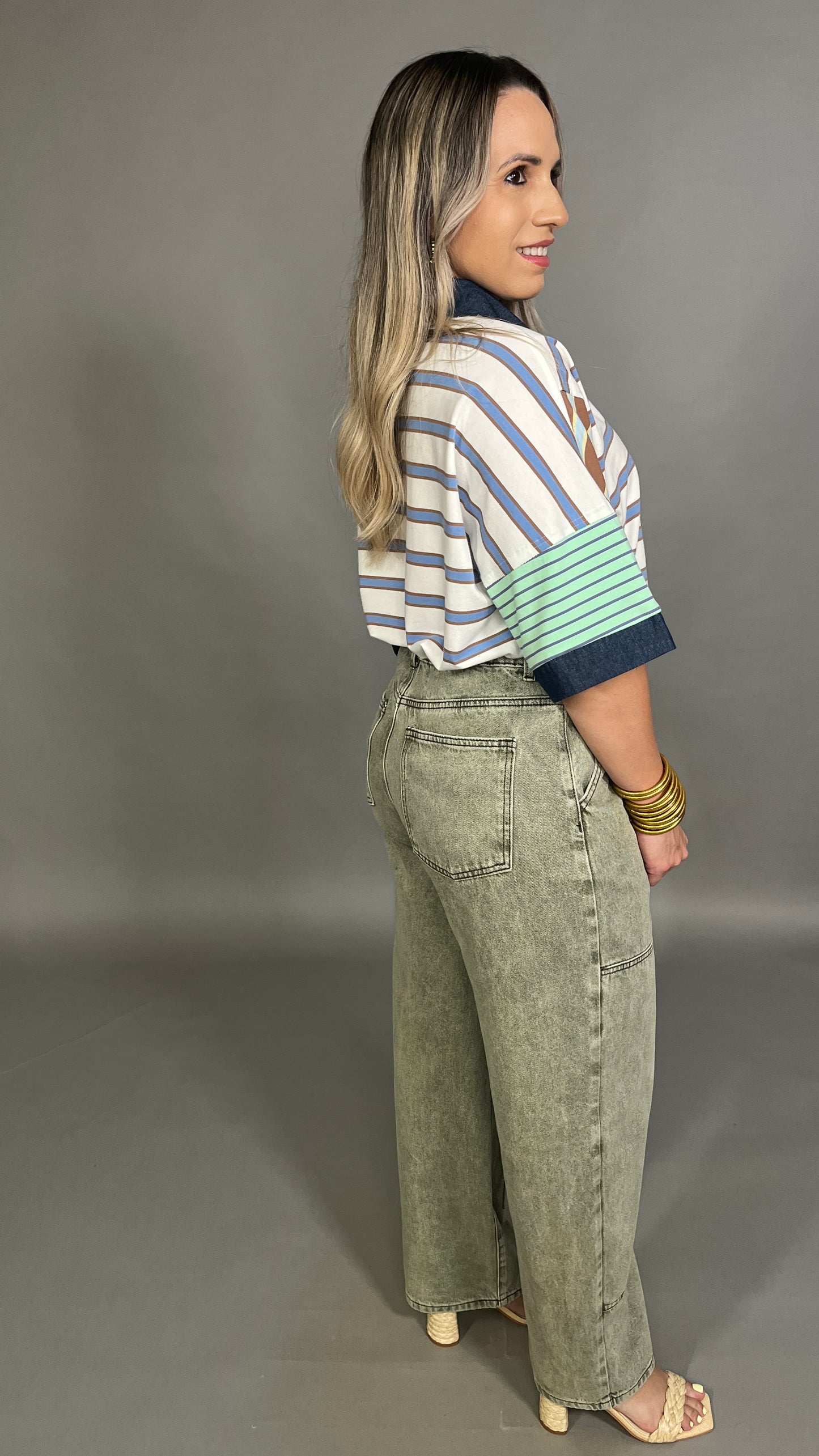 Barrel Olive Denim Pant