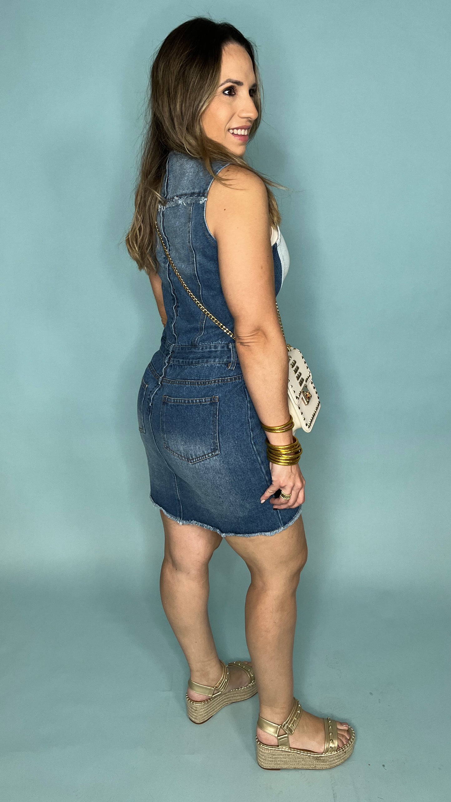 Two Tone Denim Dress