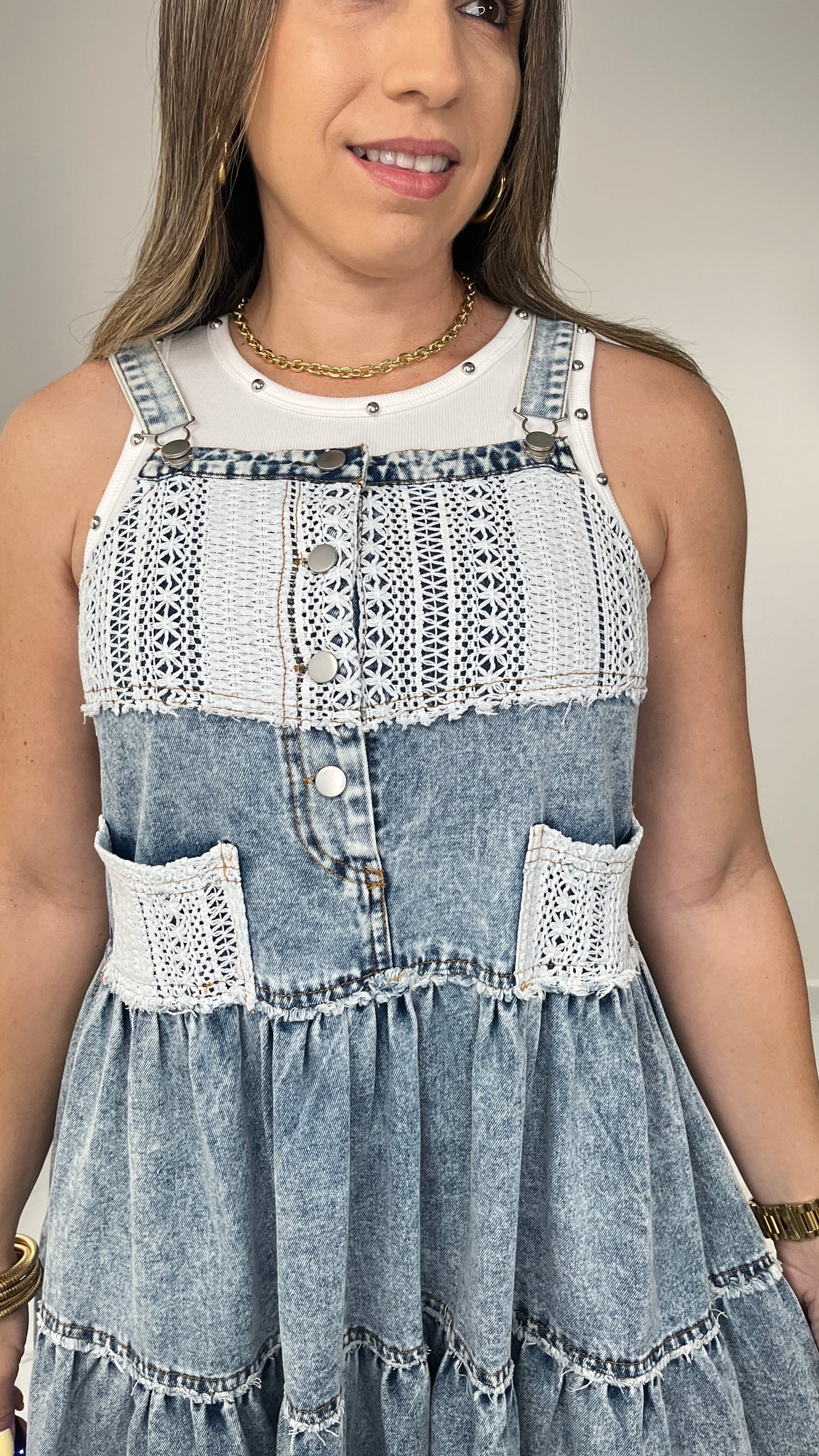 Overall Denim Dress