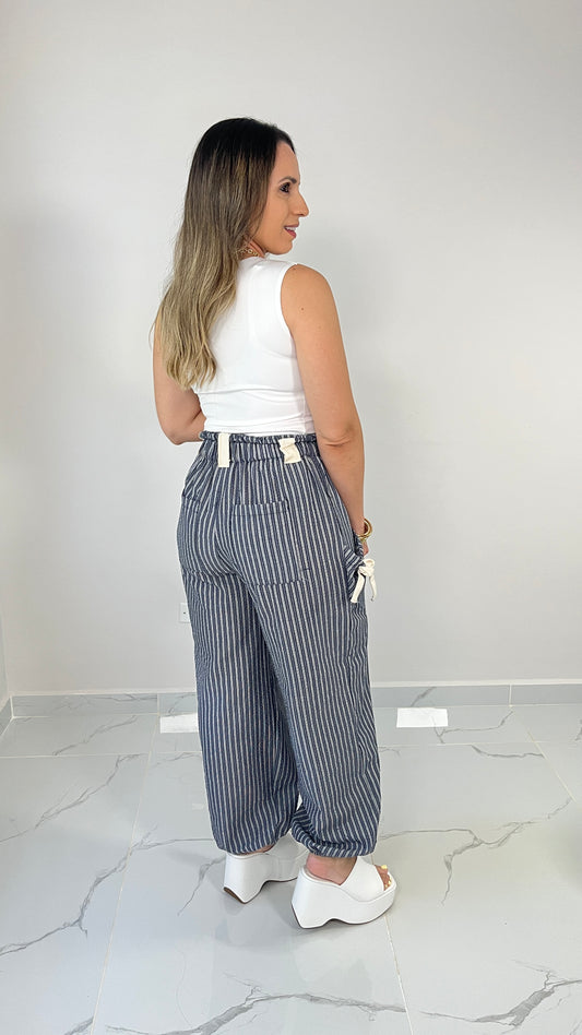 Striped Navy Pant