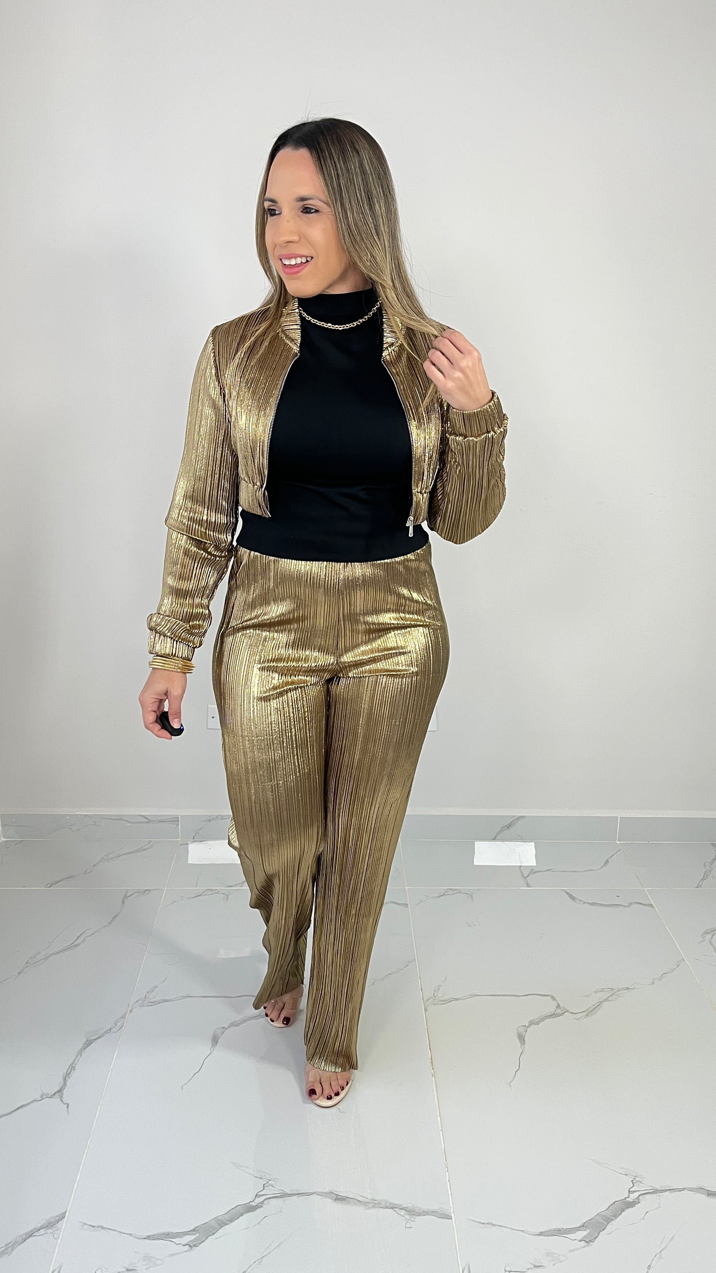 Metallic Gold Plisse Set ( leer descripción)