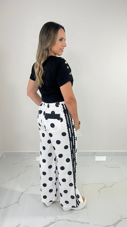 Denim Polka Dots Pant