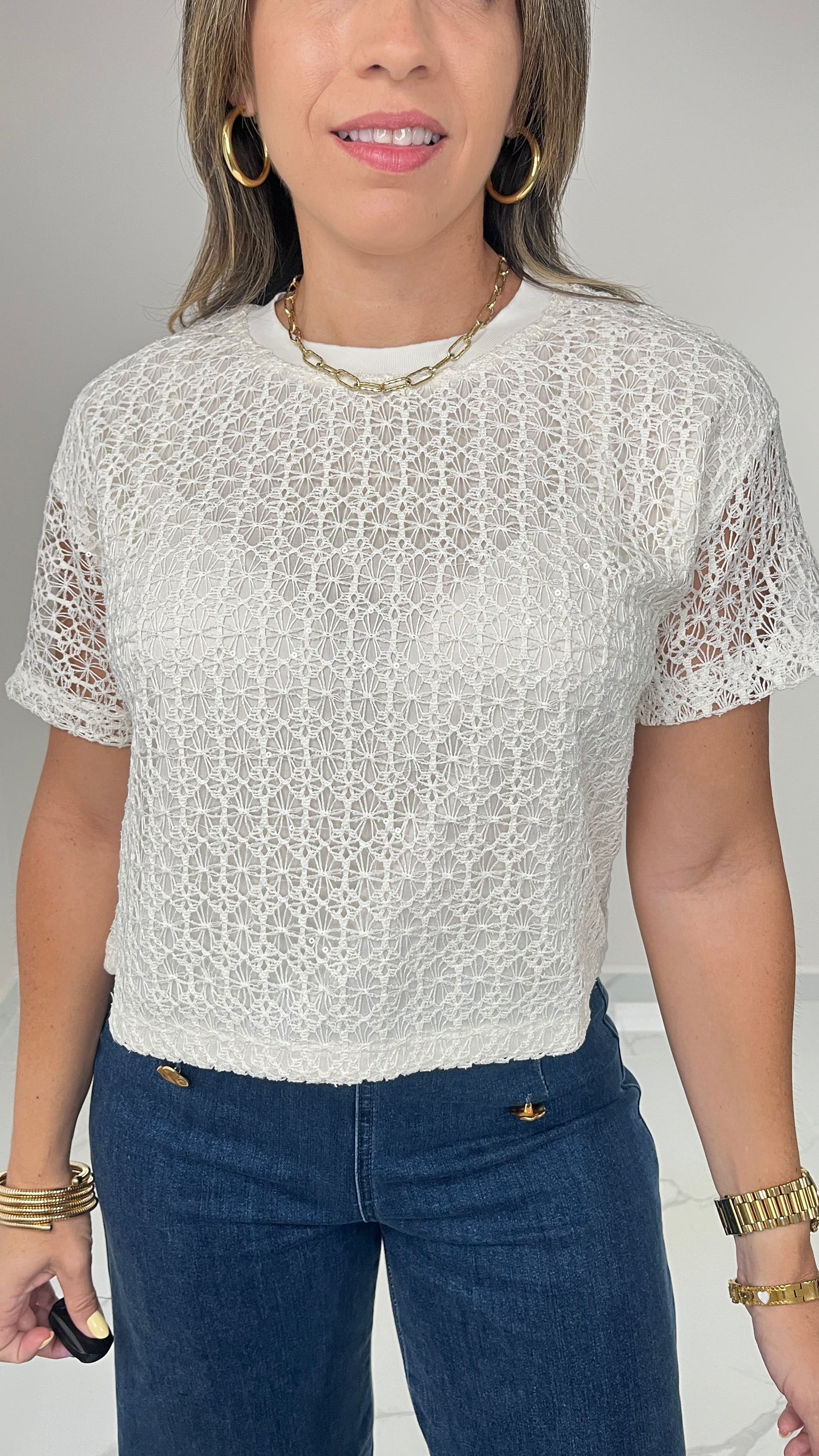 Ivory Crochet Top