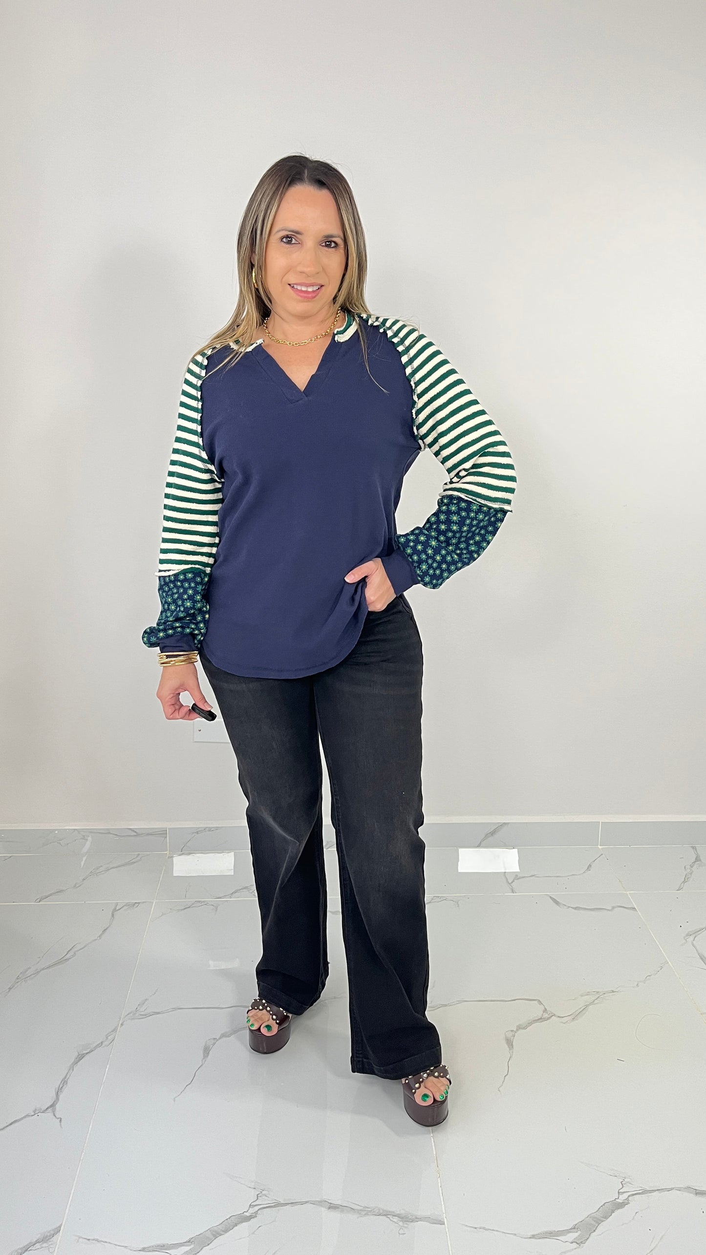 Blue Knit Top ( oversized)