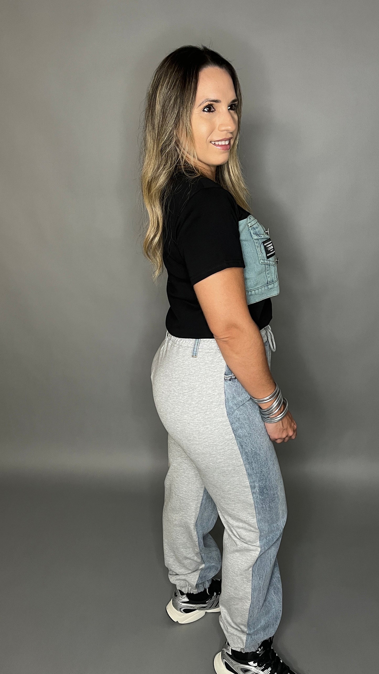 Grey Contrast Pant