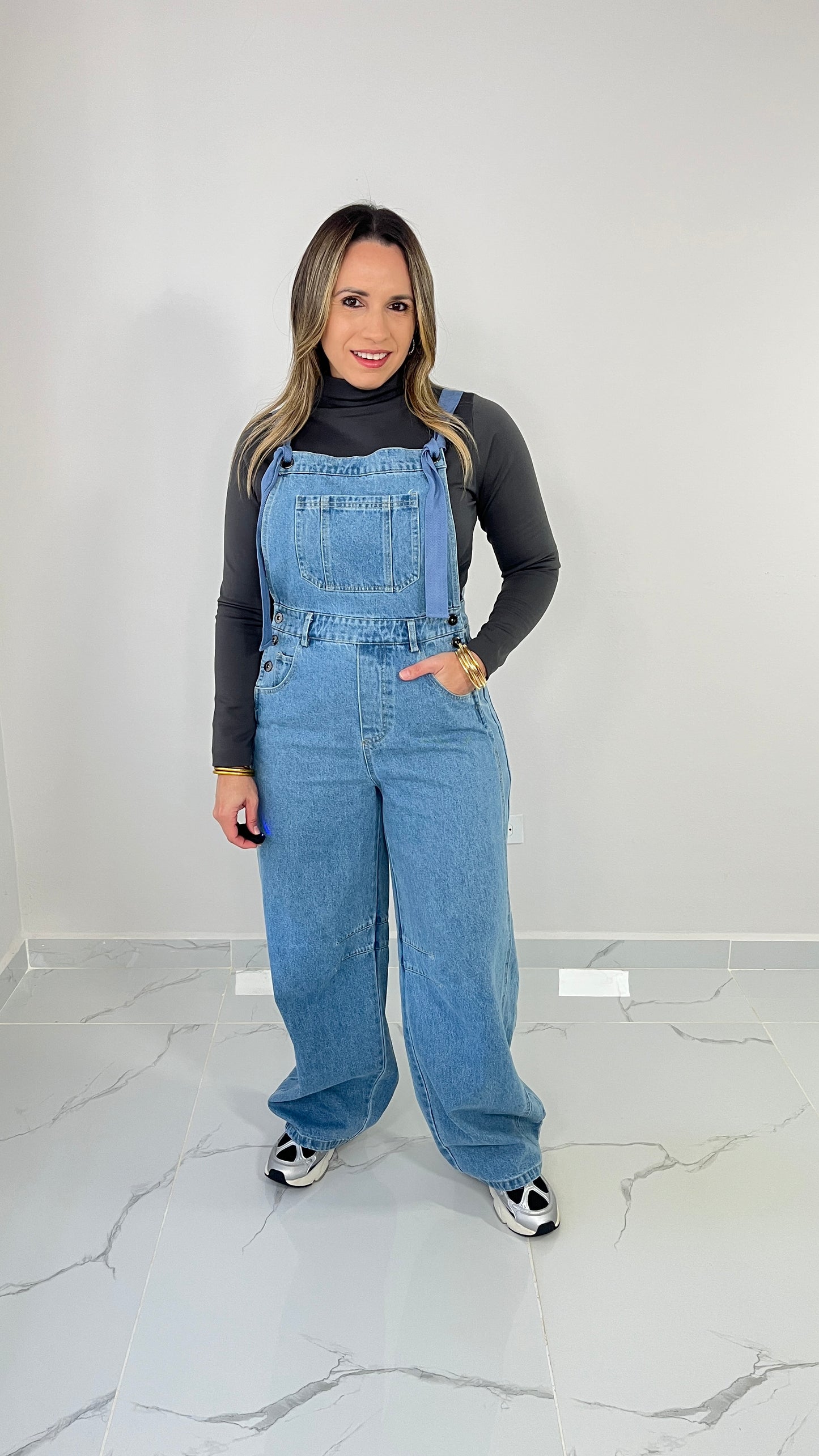 Denim Barrel Overall