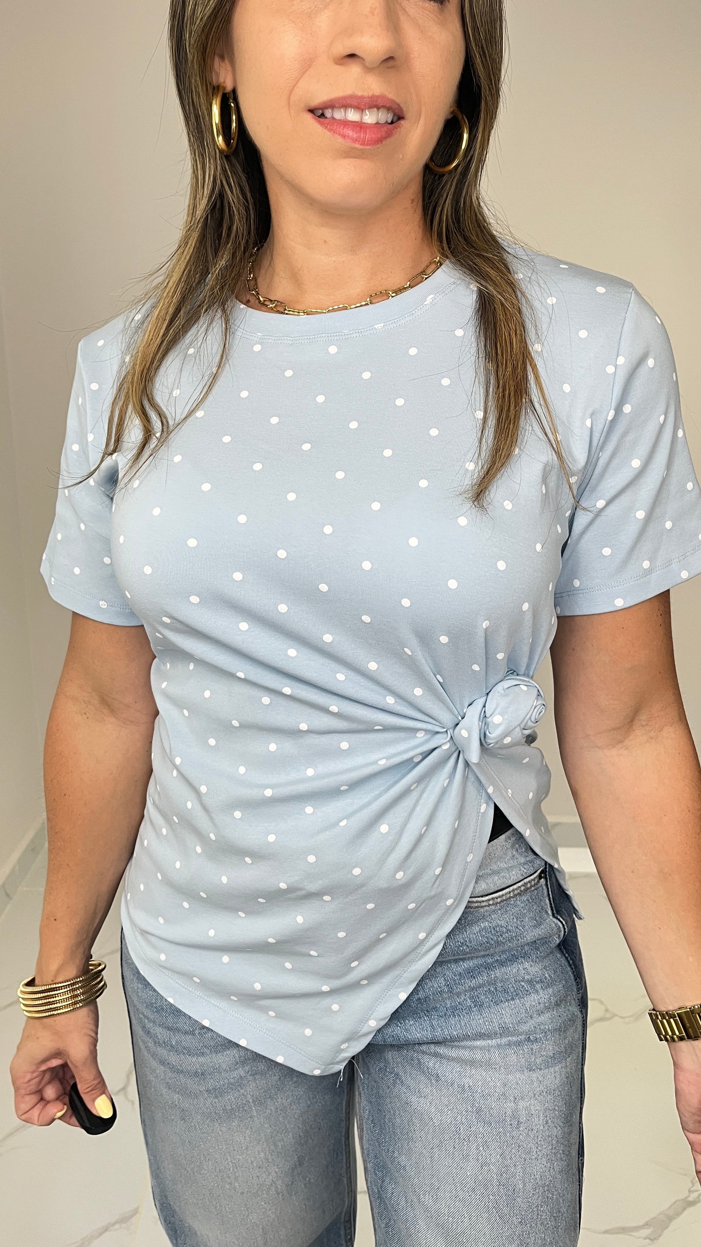 Polka Dots Blue Top
