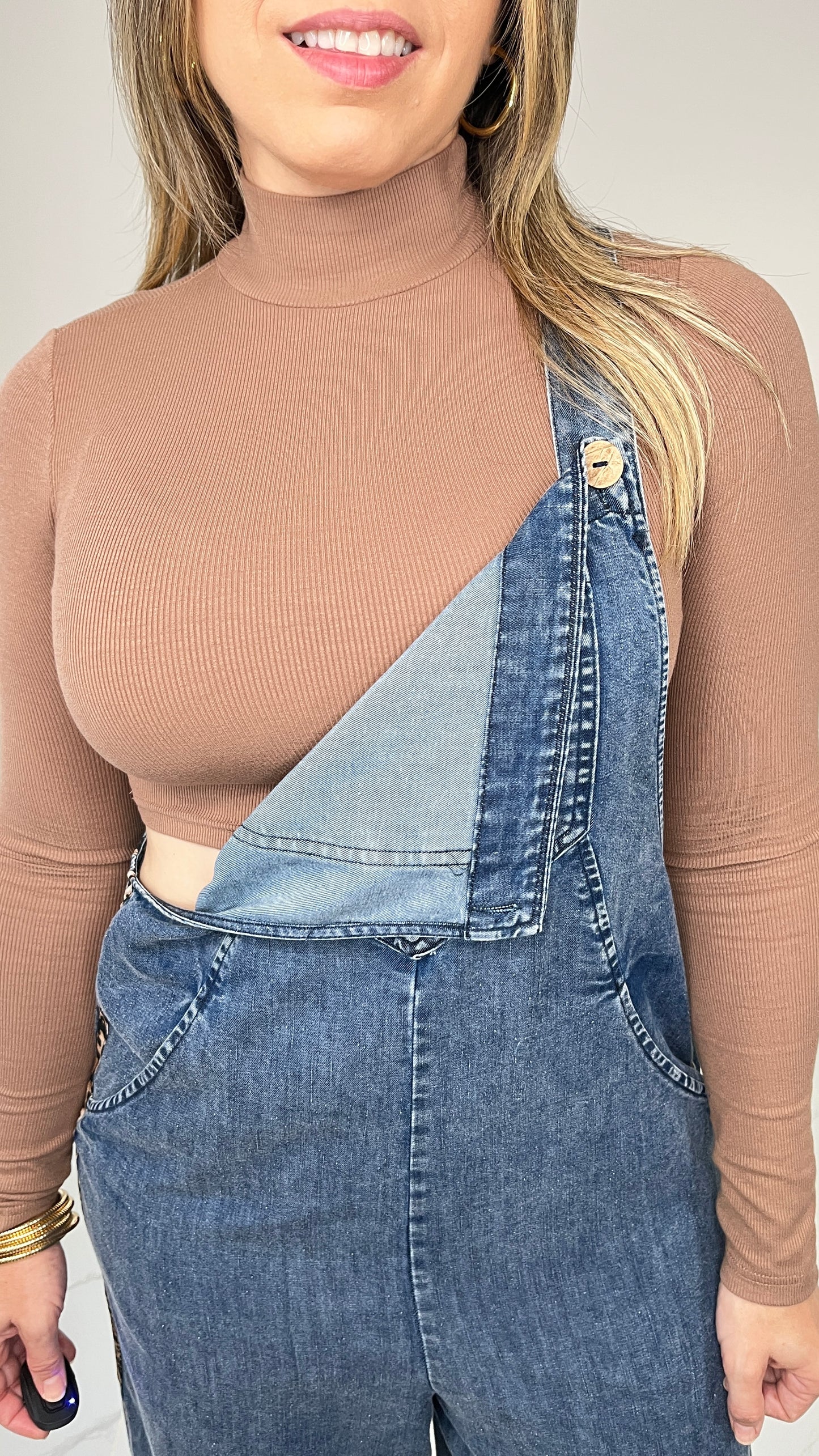 Mocha  Mock Neck Crop Top