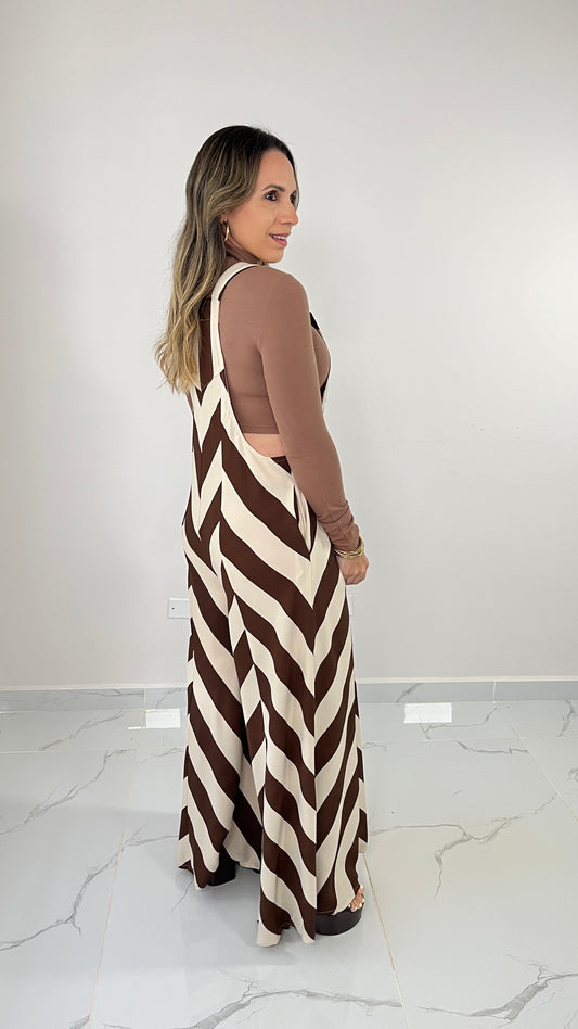 Contrast Brown Overall