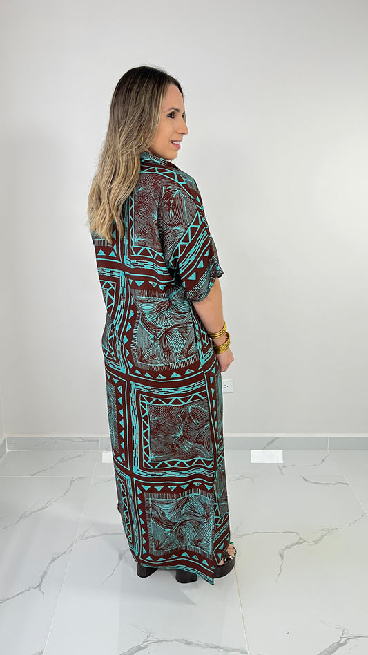 Brown Multi Shirt Dress