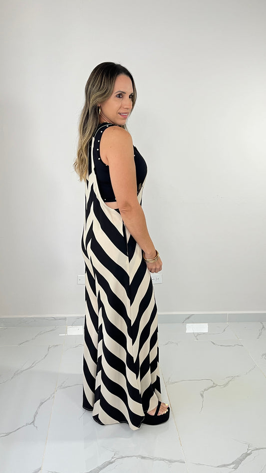 Contrast Black Overall