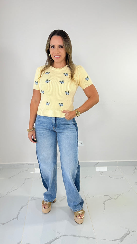 Yellow Floral Top