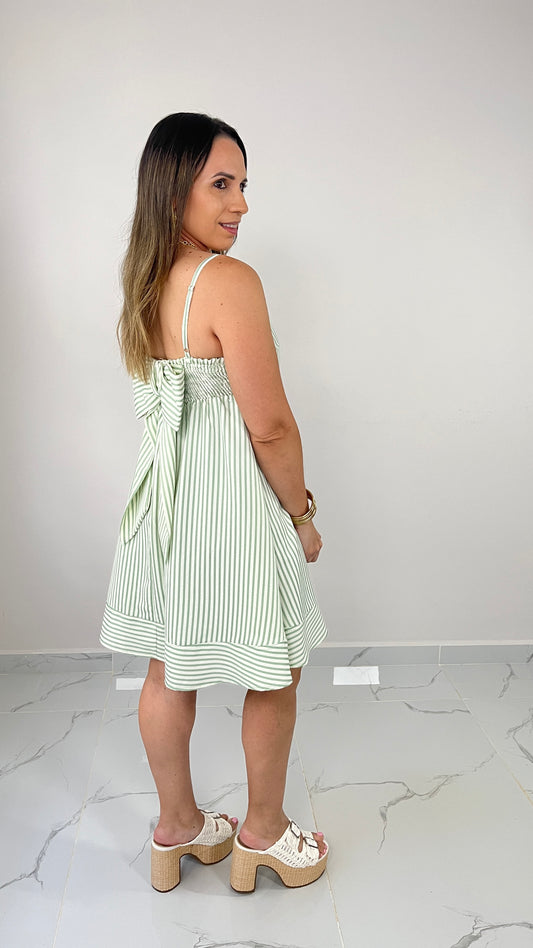 Sage Stripe Dress