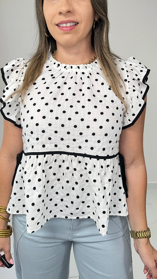 White Polka Dots Blouse