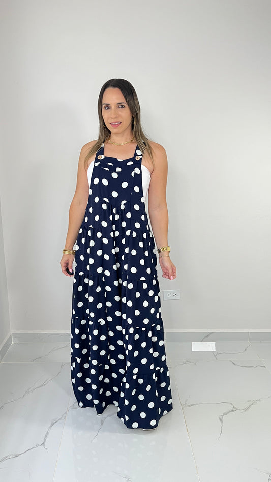 Polka Dots Blue Jumpsuit