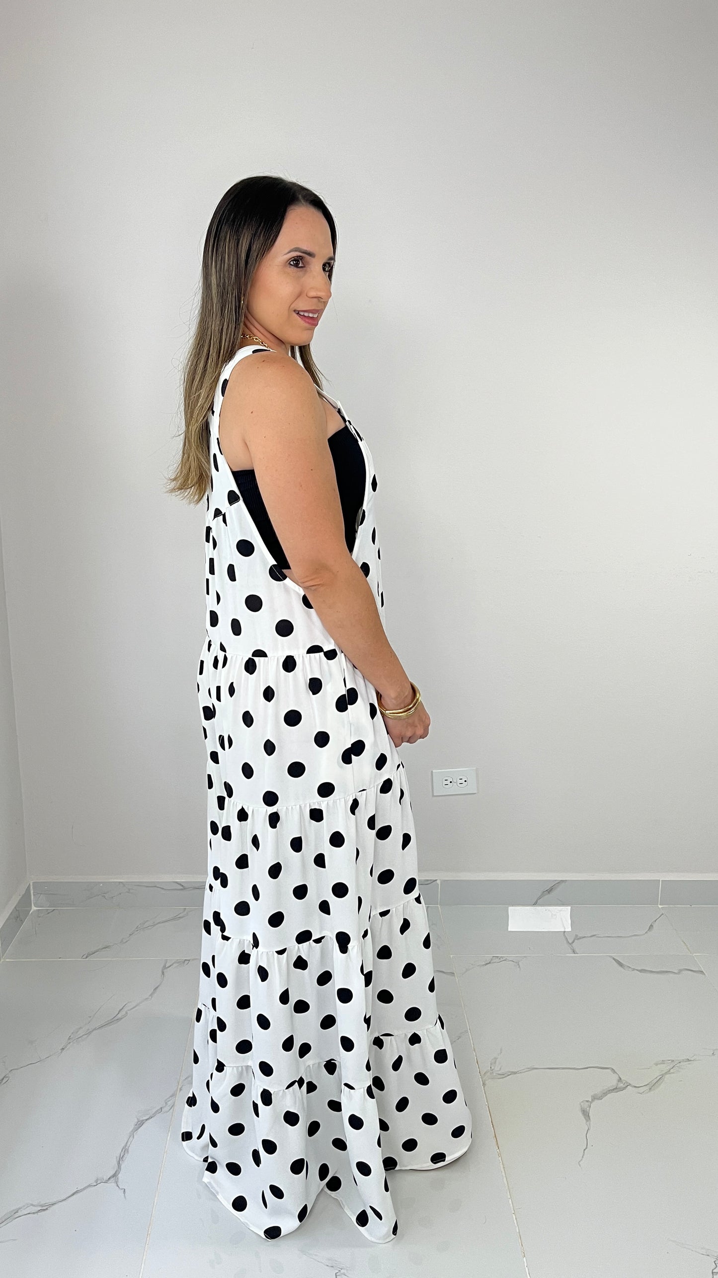 Polka Dots White Jumpsuit