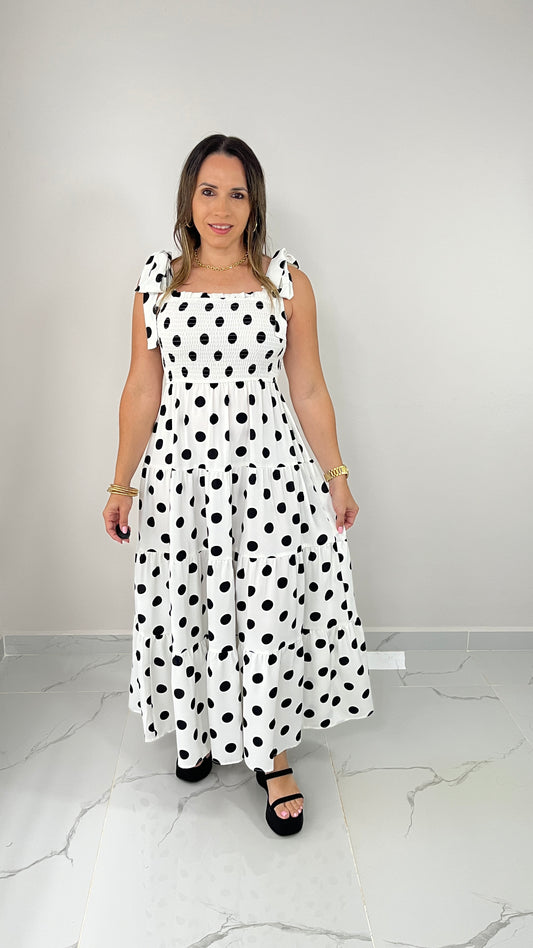 Polka Dots White Dress