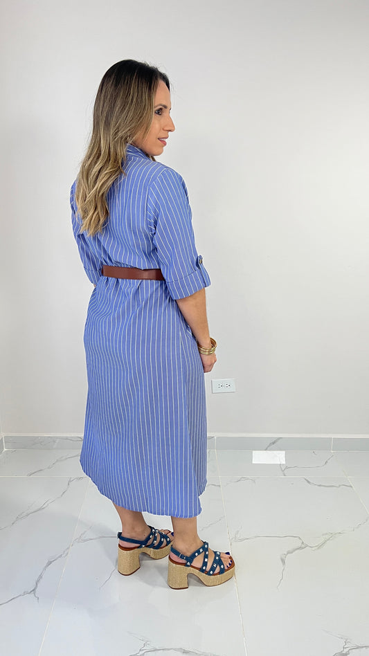 Button Down Dress with Belt