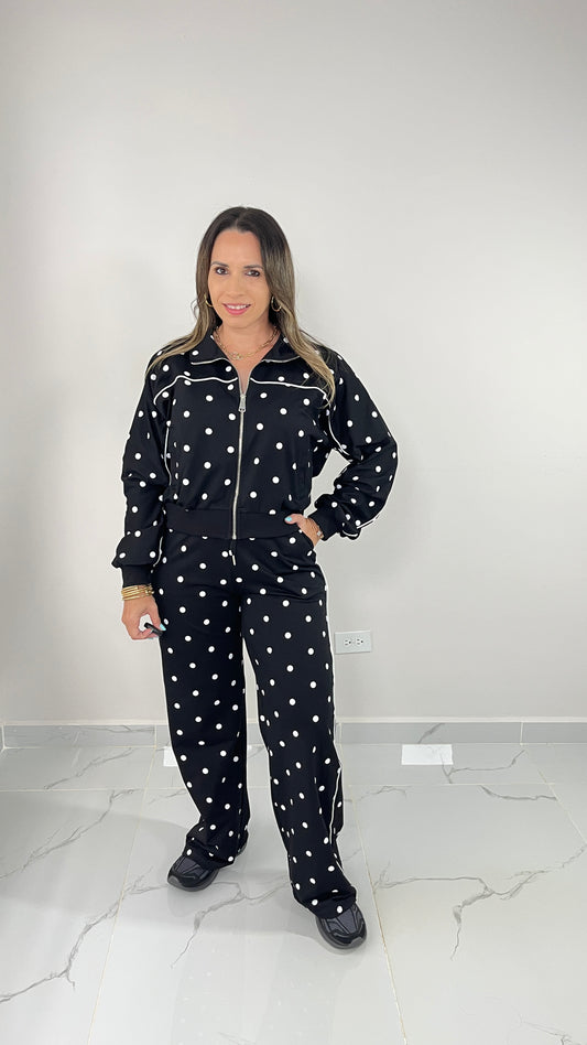 Polka Dots Travel Set ( Black)