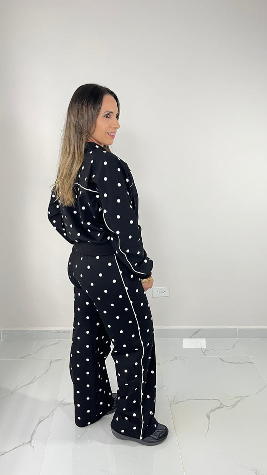Polka Dots Travel Set ( Black)