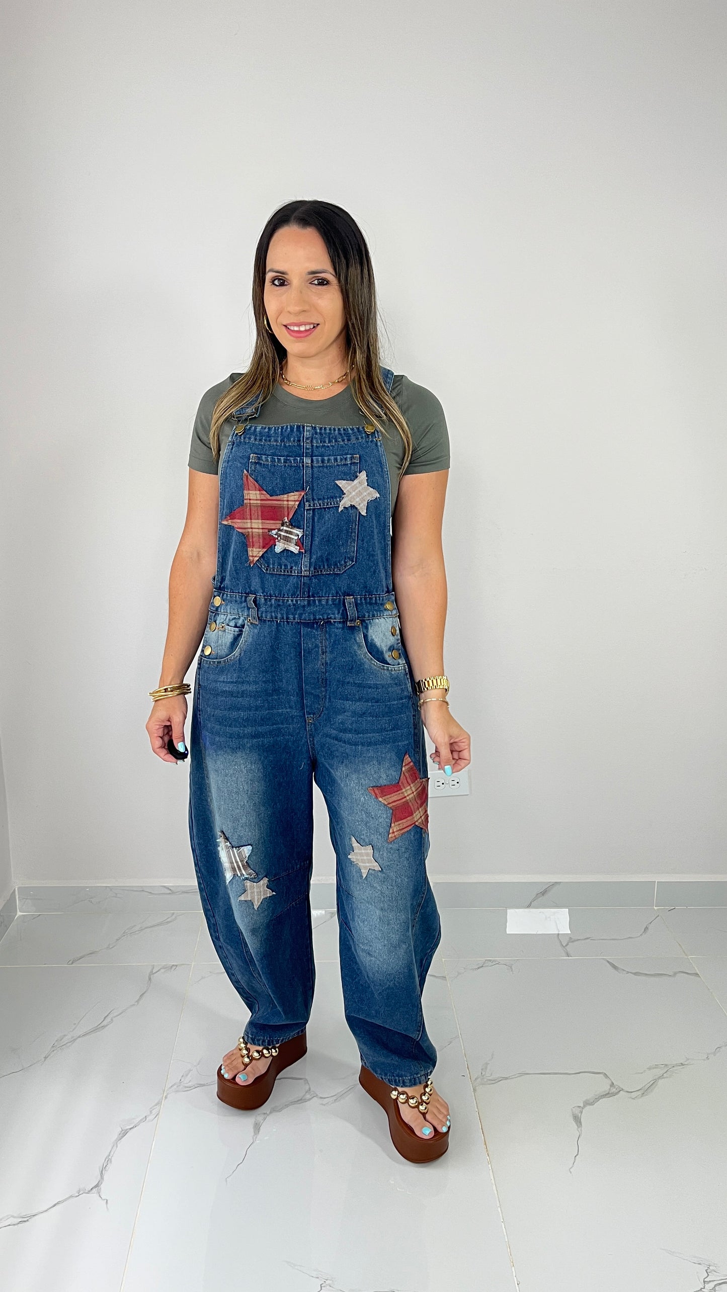 Denim Barrel Overall